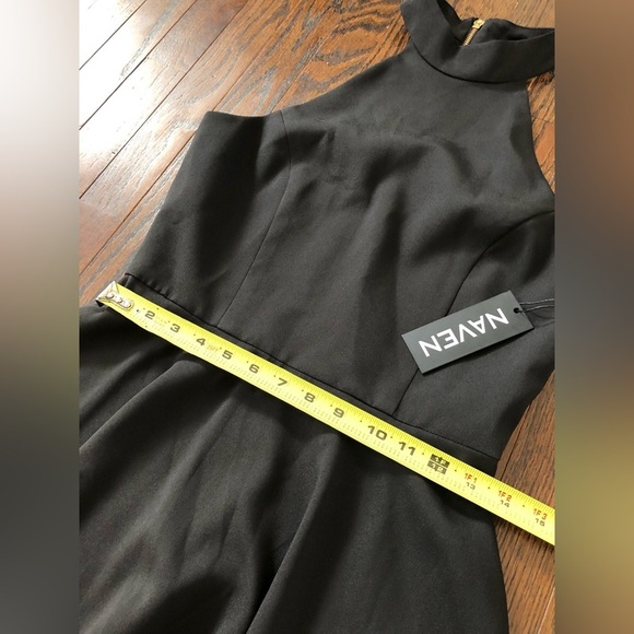 NWT - Naven Women’s 4 Black Mia Halter Fit & Flare Skater Mini Cocktail Dress - Picture 7 of 13